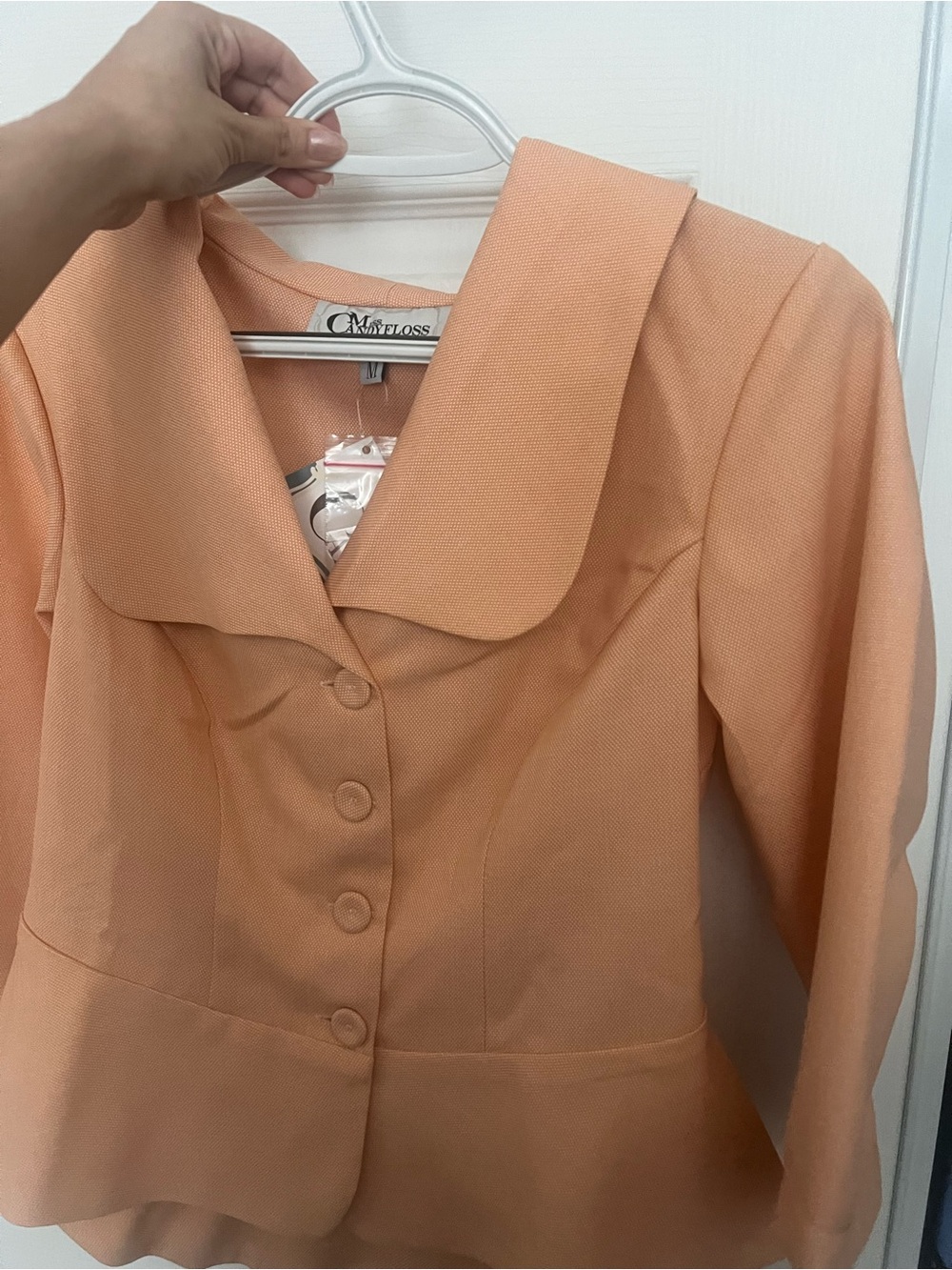 NWT - Misscandyfloss Peach Button-Front Blazer Jacket